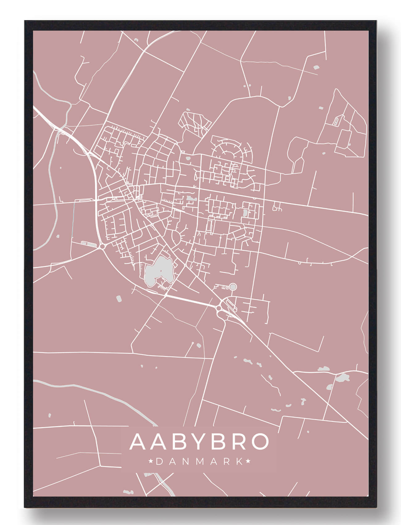 Aabybro Plakat Rosa  Størrelse:   15x21cm  A5