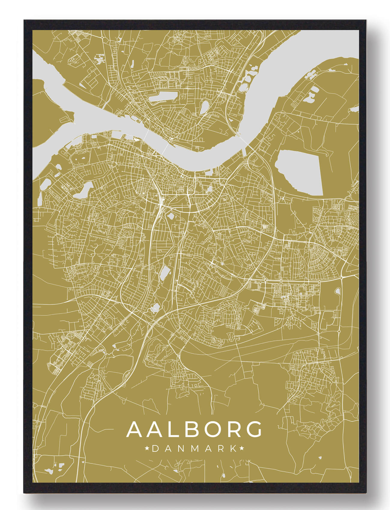 Aalborg Plakat Gul  Størrelse:   15x21cm  A5