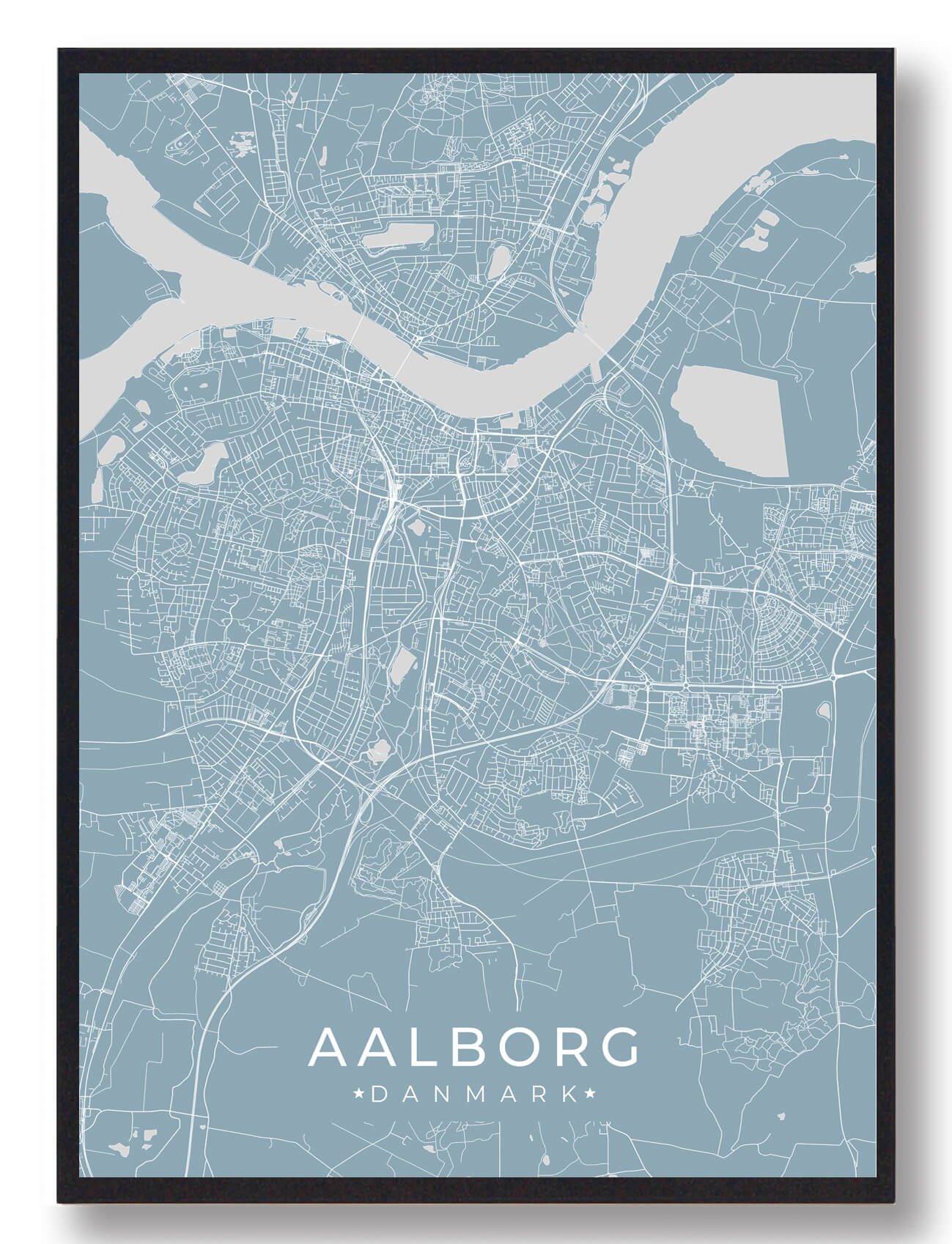 Aalborg Plakat Lyseblå  Størrelse:   15x21cm  A5