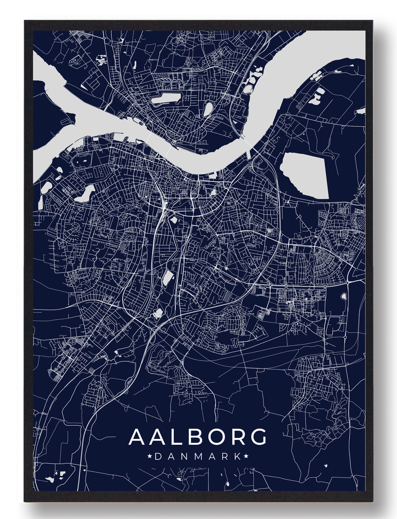 Aalborg Plakat Mørkeblå  Størrelse:   15x21cm  A5