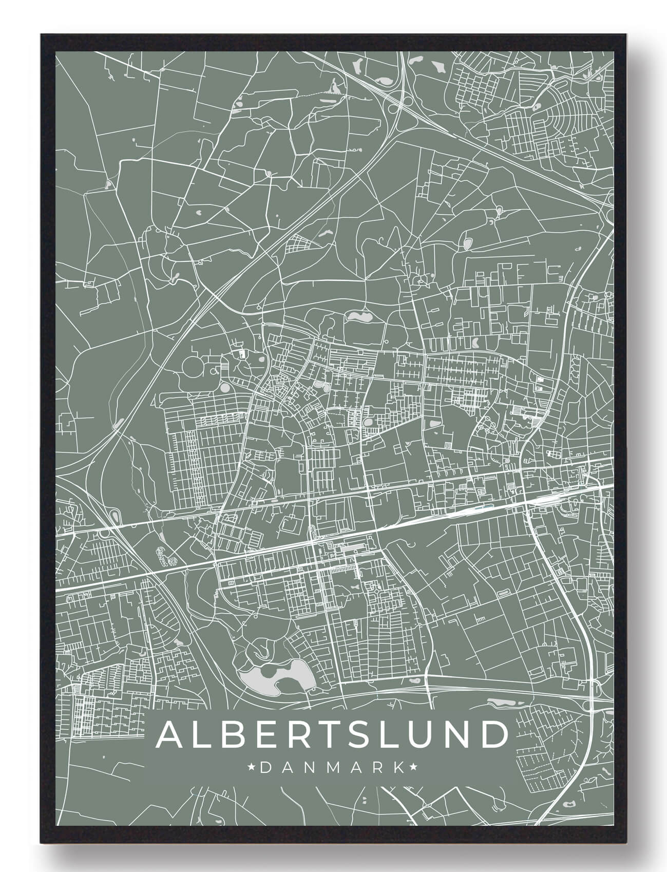 Albertslund Plakat Grøn  Størrelse:   15x21cm  A5