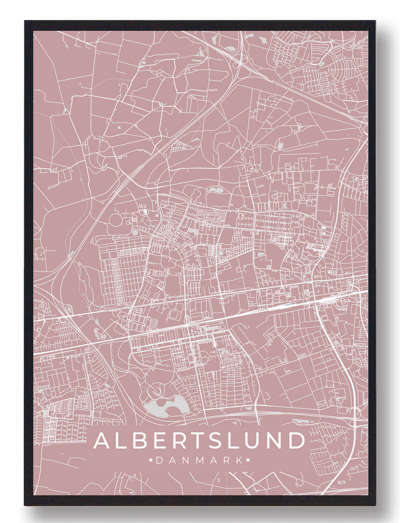 Albertslund Plakat Rosa  Størrelse:   15x21cm  A5