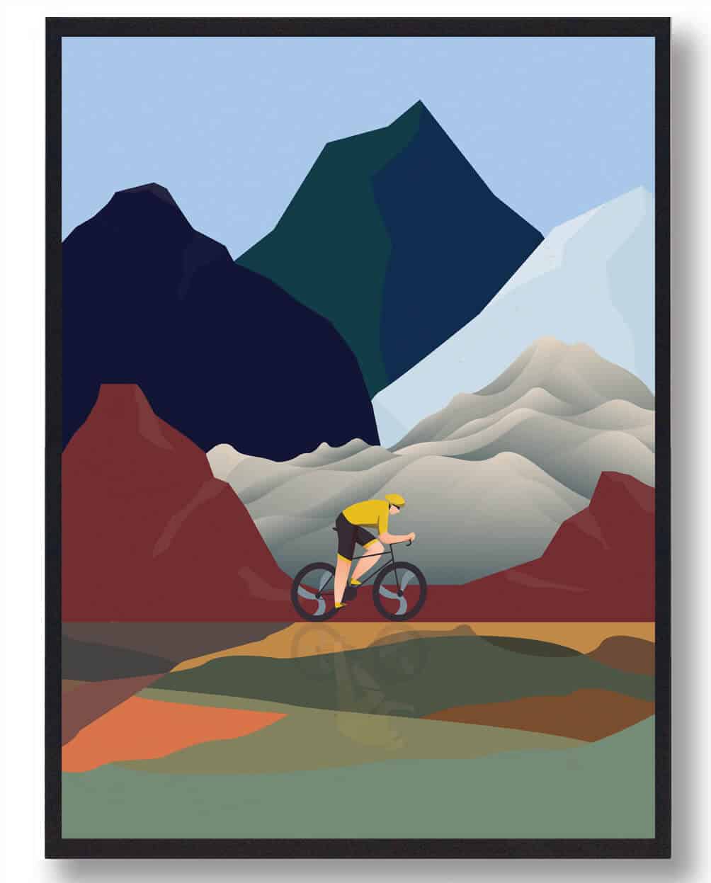 Alene   Vej Til Sejr Cykelplakat  Størrelse:   15x21cm  A5