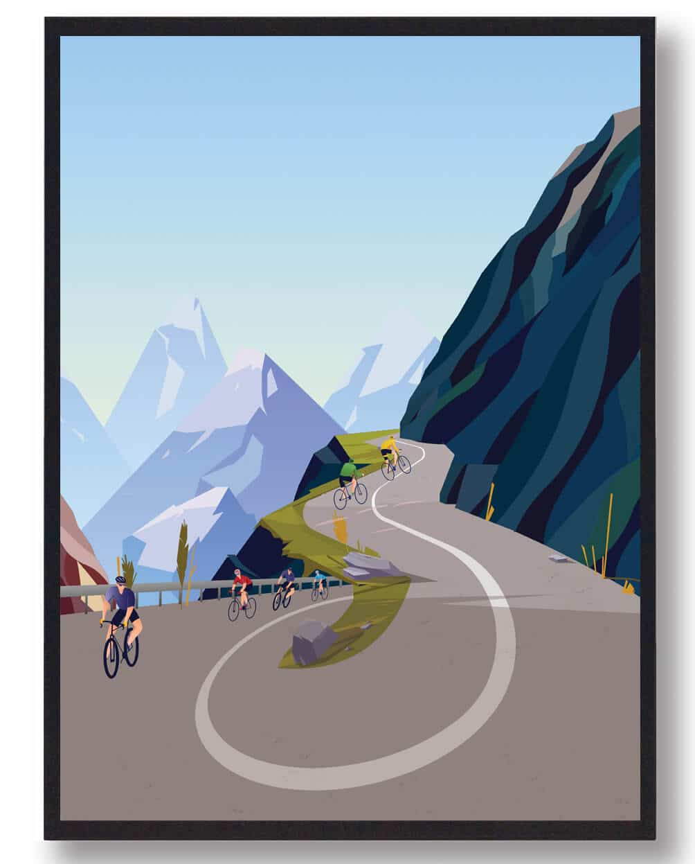 Alpe   Huez Cykelplakat  Størrelse:   15x21cm  A5