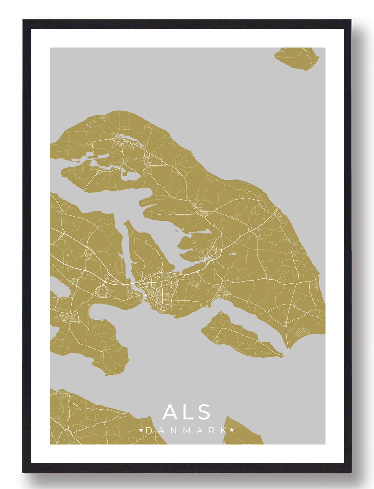 Als Plakat Gul  Størrelse:   15x21cm  A5