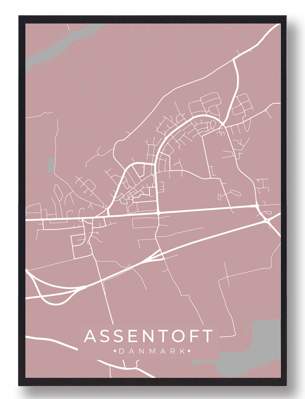 Assentoft Plakat Rosa  Størrelse:   15x21cm  A5