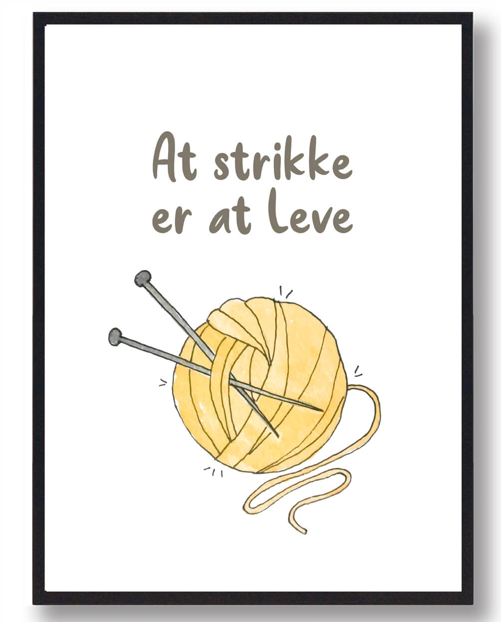Strikke     Leve Strikkeplakat  Størrelse:   21x29 7cm  A4