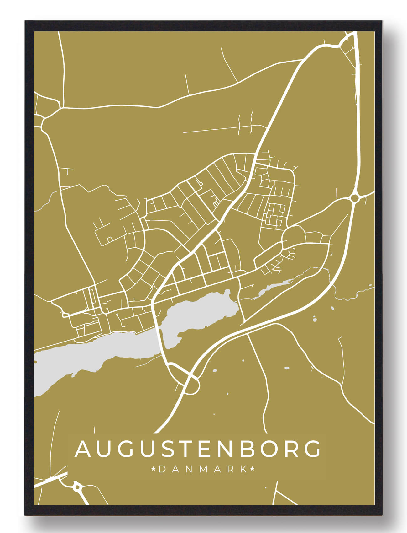 Augustenborg Byplakat Gul  Størrelse:   15x21cm  A5