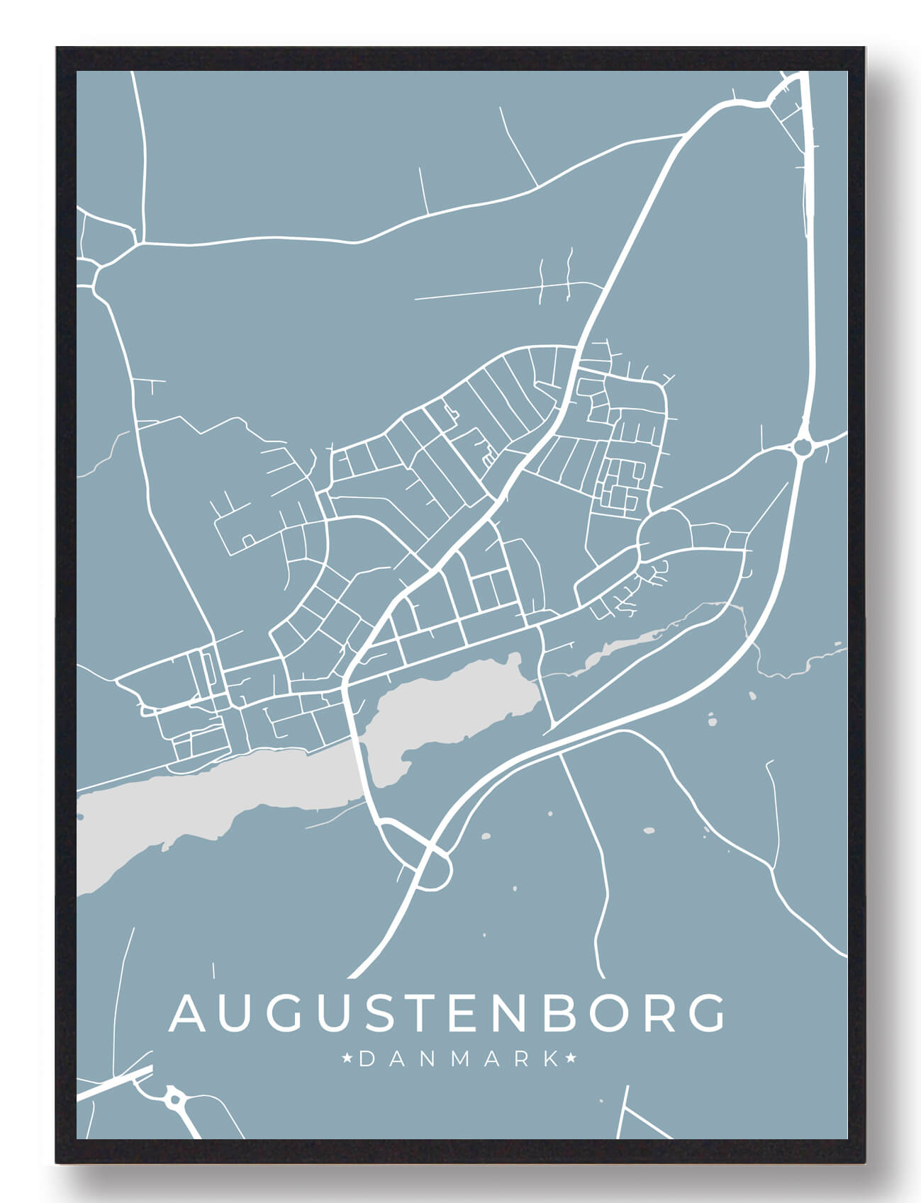 Augustenborg Byplakat Lyseblå  Størrelse:   15x21cm  A5