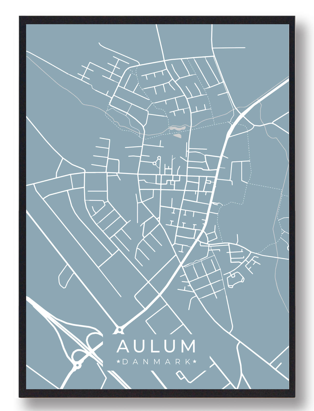 Aulum Byplakat Lyseblå  Størrelse:   15x21cm  A5