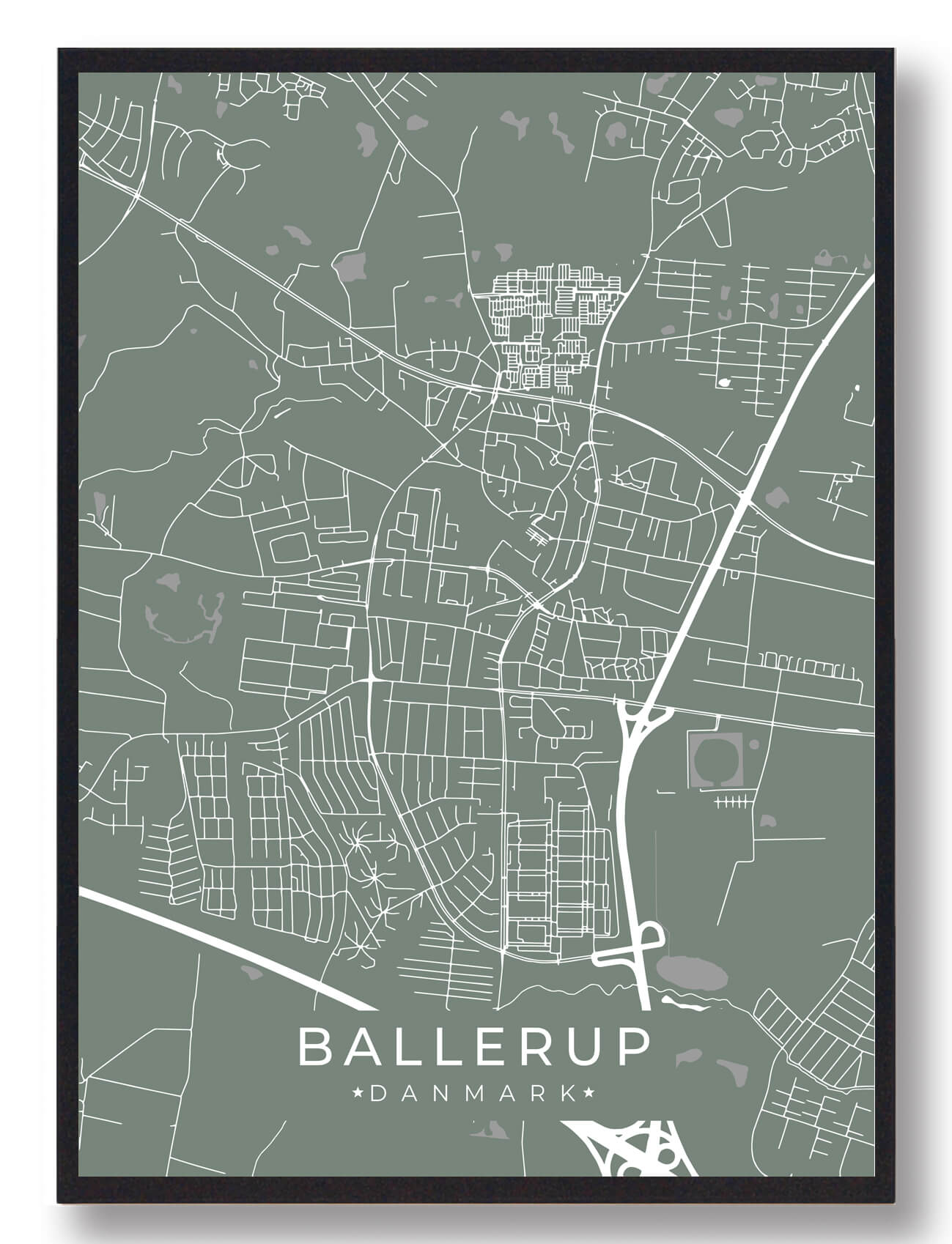 Ballerup Plakat Grøn  Størrelse:   15x21cm  A5