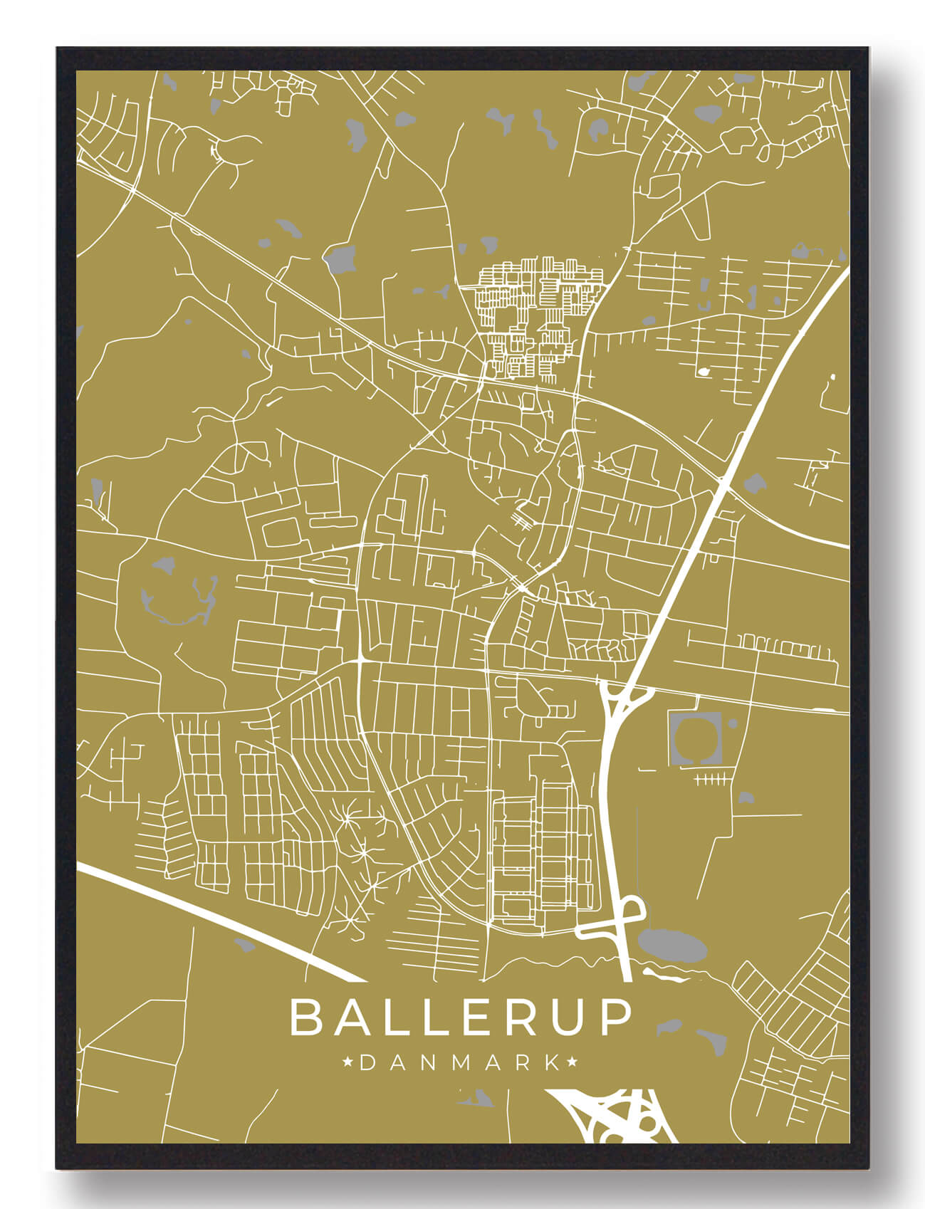 Ballerup Plakat Gul  Størrelse:   15x21cm  A5