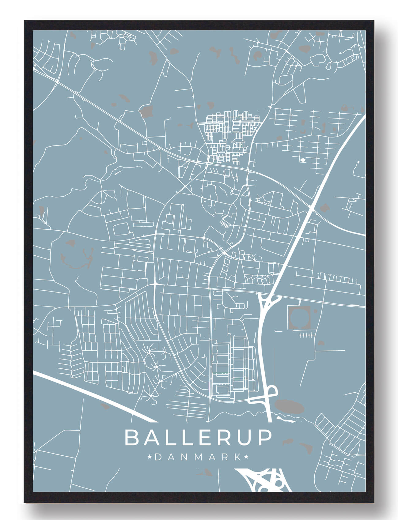 Ballerup Plakat Lyseblå  Størrelse:   15x21cm  A5