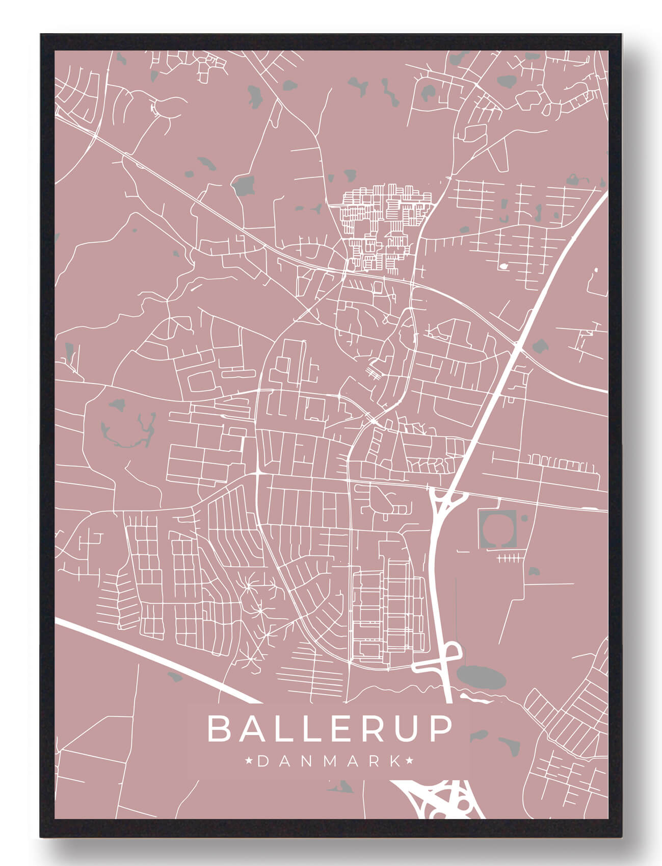 Ballerup Plakat Rosa  Størrelse:   15x21cm  A5