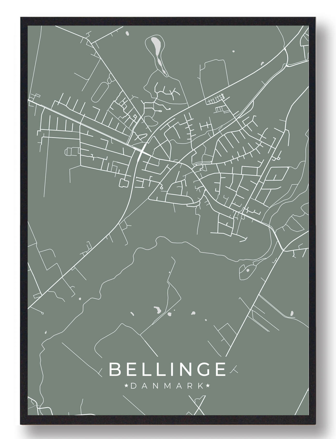 Bellinge Plakat Grøn  Størrelse:   15x21cm  A5