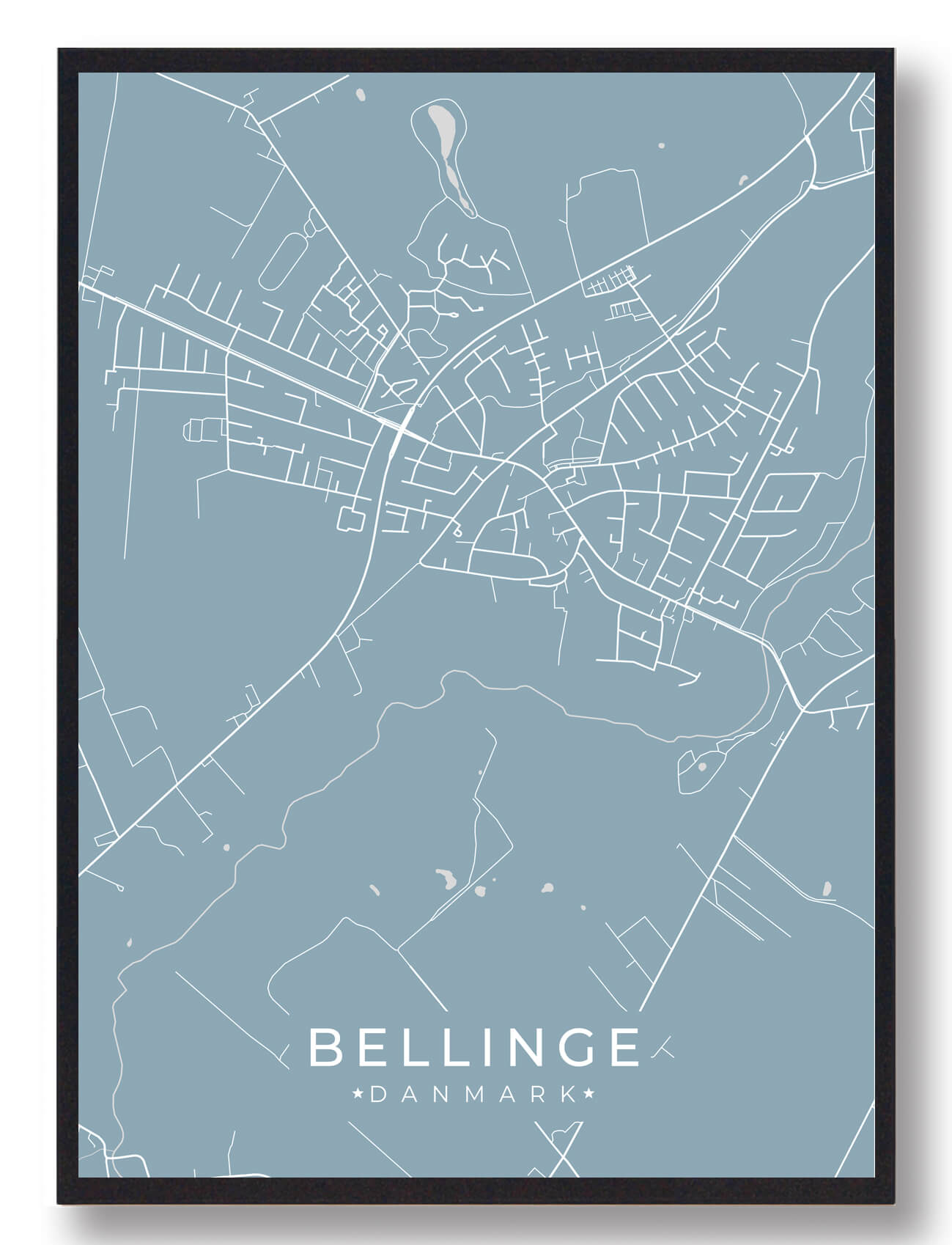 Bellinge Plakat Lyseblå  Størrelse:   15x21cm  A5