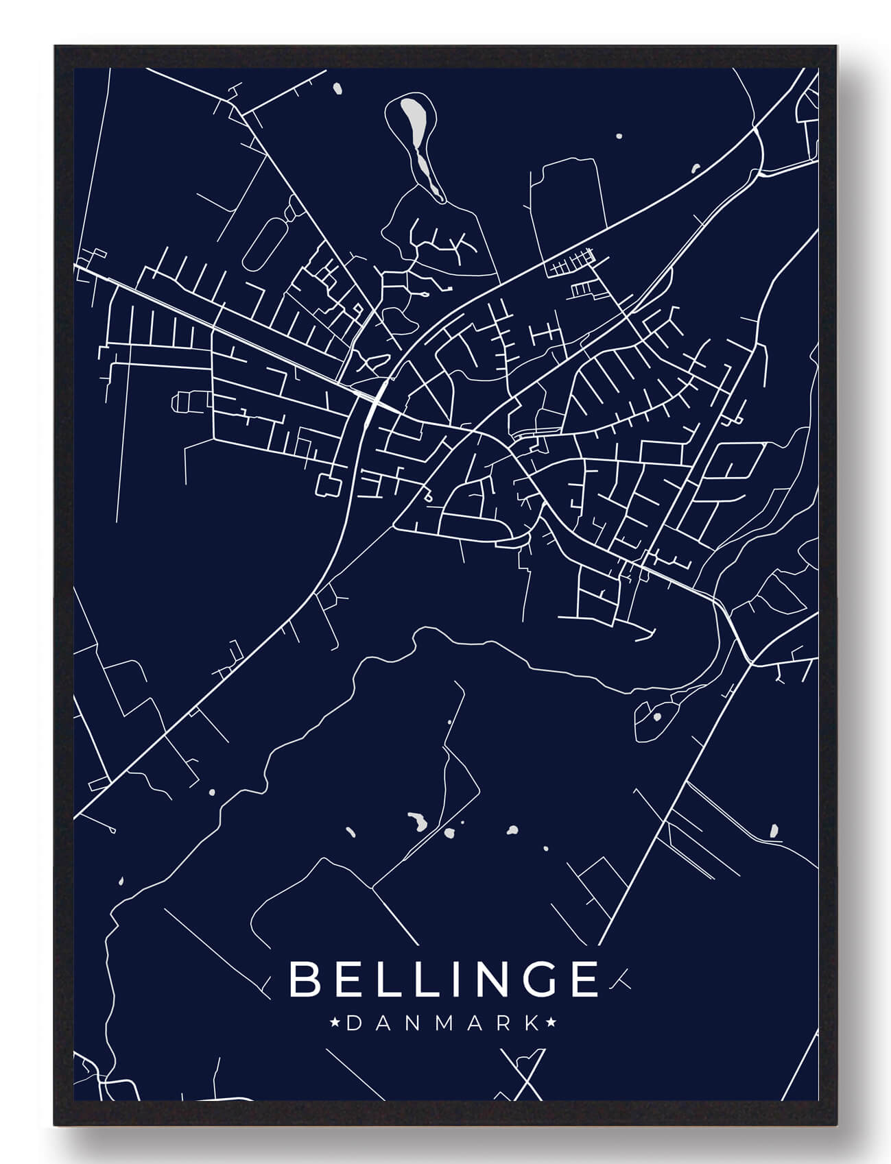 Bellinge Plakat Mørkeblå  Størrelse:   15x21cm  A5