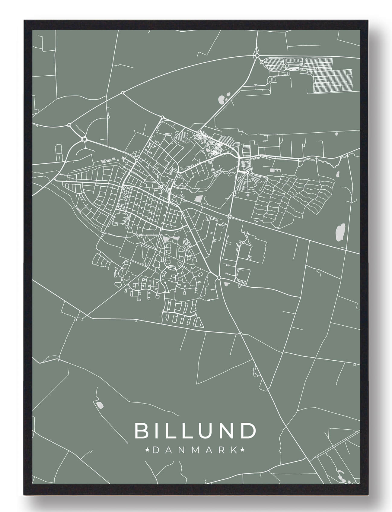Billund Plakat Grøn  Størrelse:   15x21cm  A5