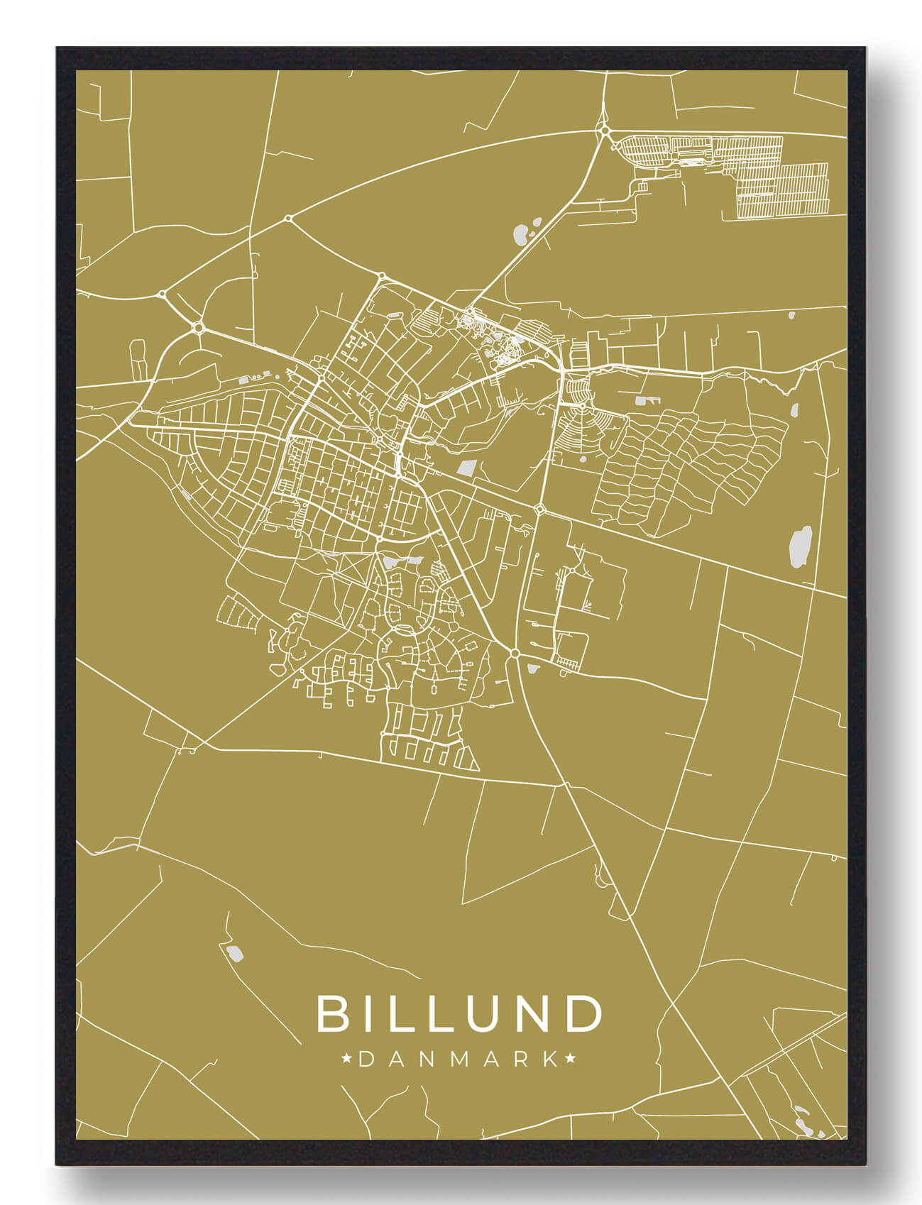 Billund Plakat Gul  Størrelse:   15x21cm  A5