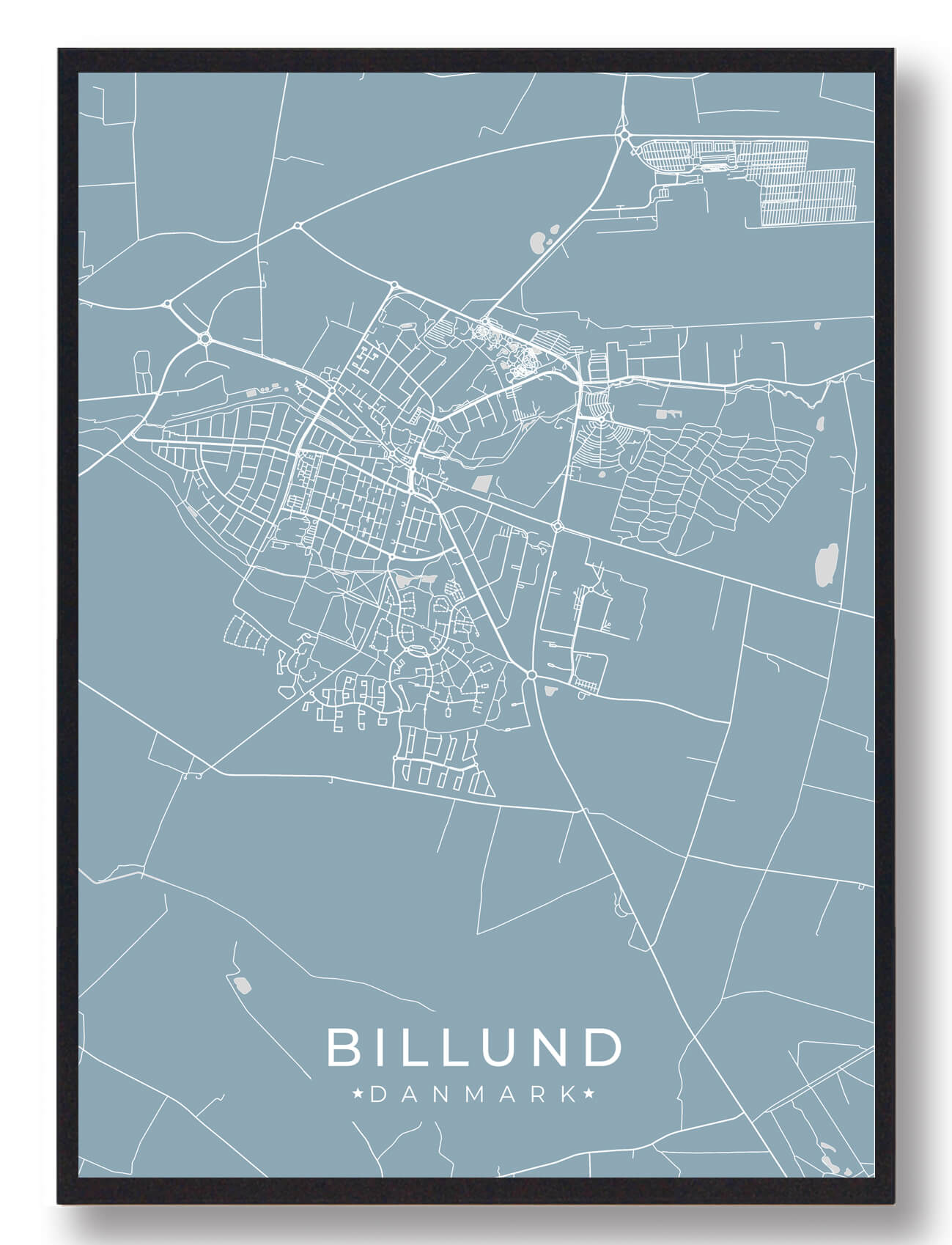 Billund Plakat Lyseblå  Størrelse:   15x21cm  A5