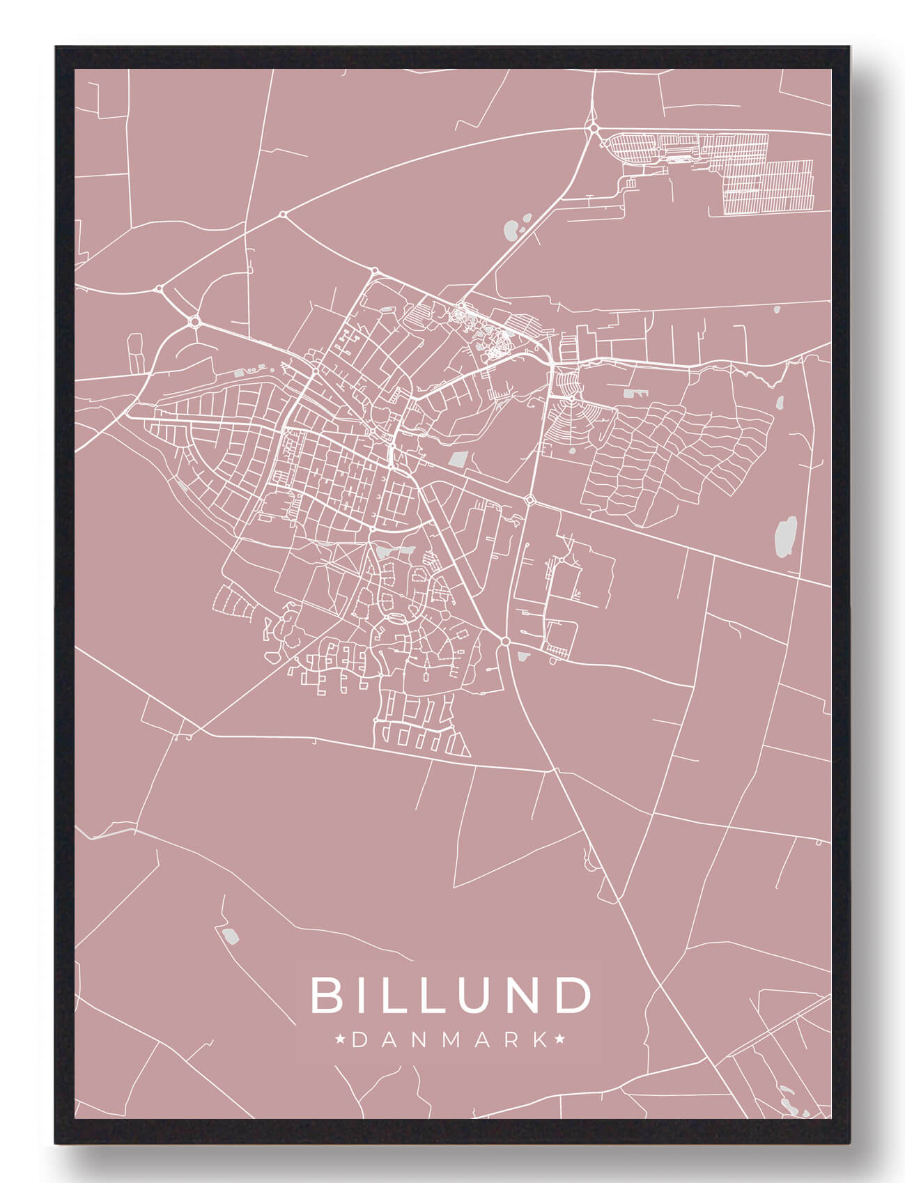 Billund Plakat Rosa  Størrelse:   15x21cm  A5