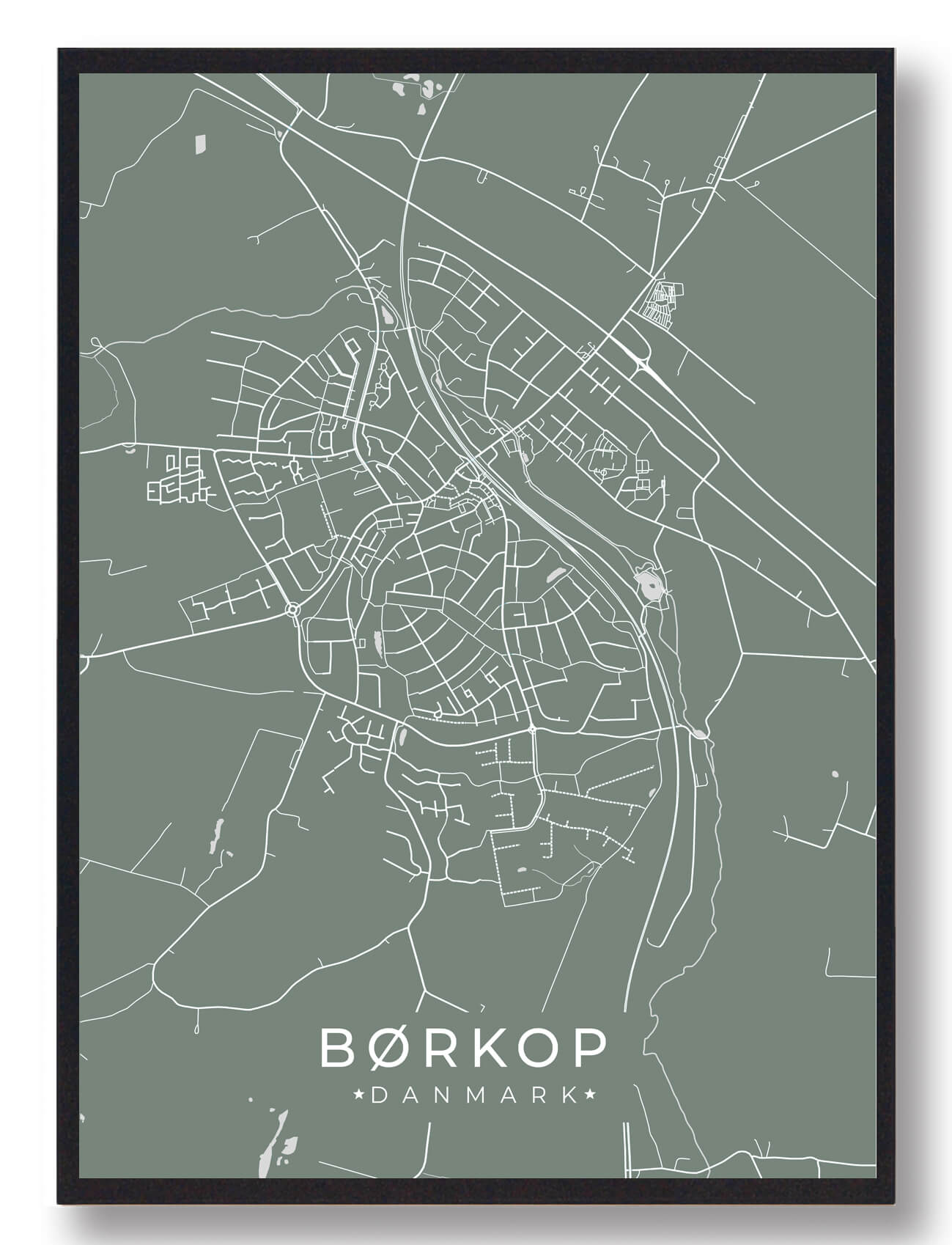 Børkop Plakat Grøn  Størrelse:   15x21cm  A5