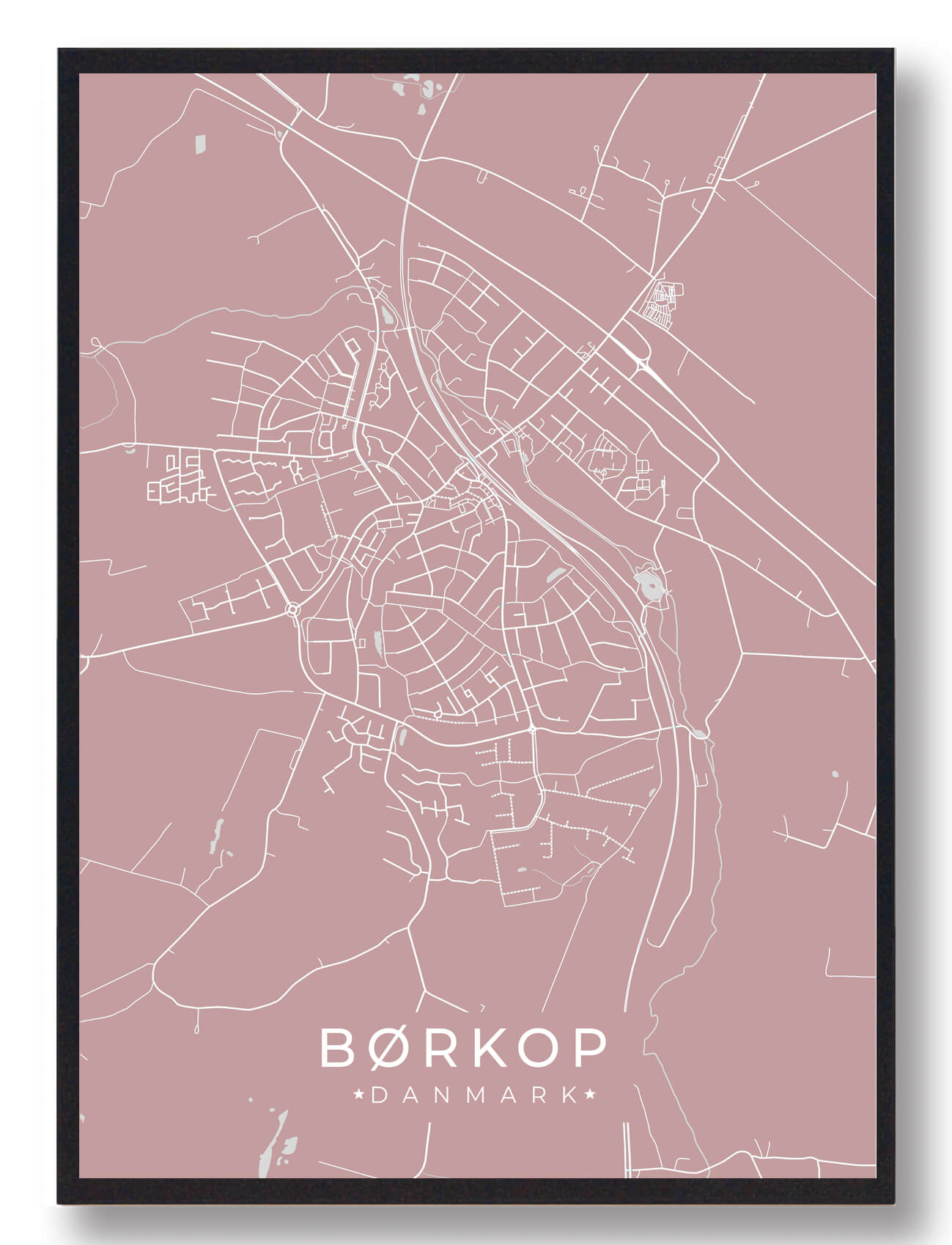 Børkop Plakat Rosa  Størrelse:   15x21cm  A5