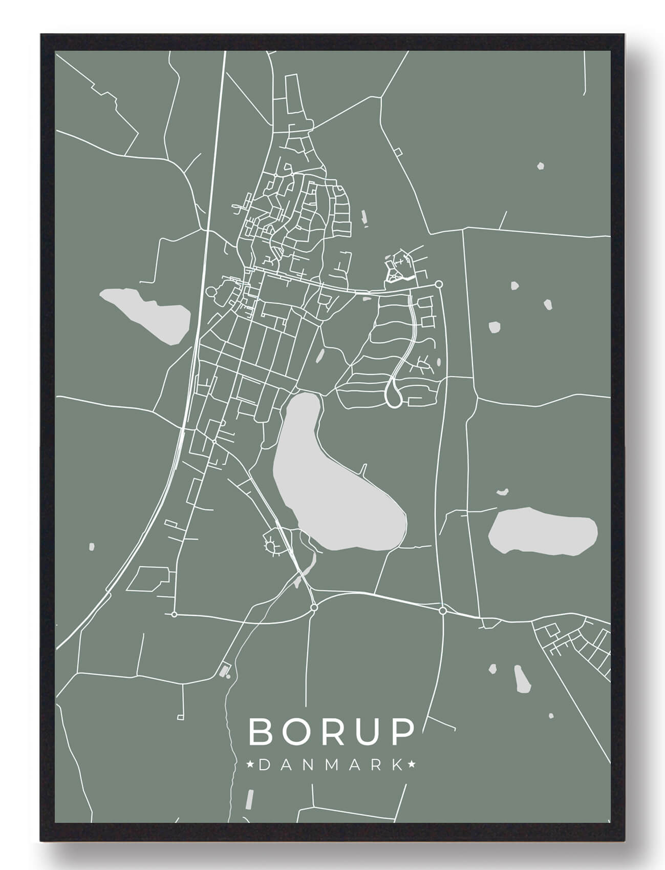 Borup Plakat Grøn  Størrelse:   15x21cm  A5