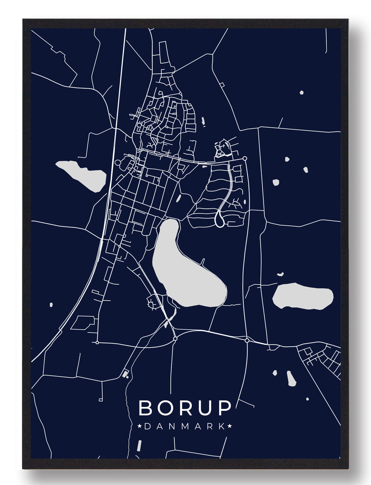 Borup Plakat Mørkeblå  Størrelse:   15x21cm  A5