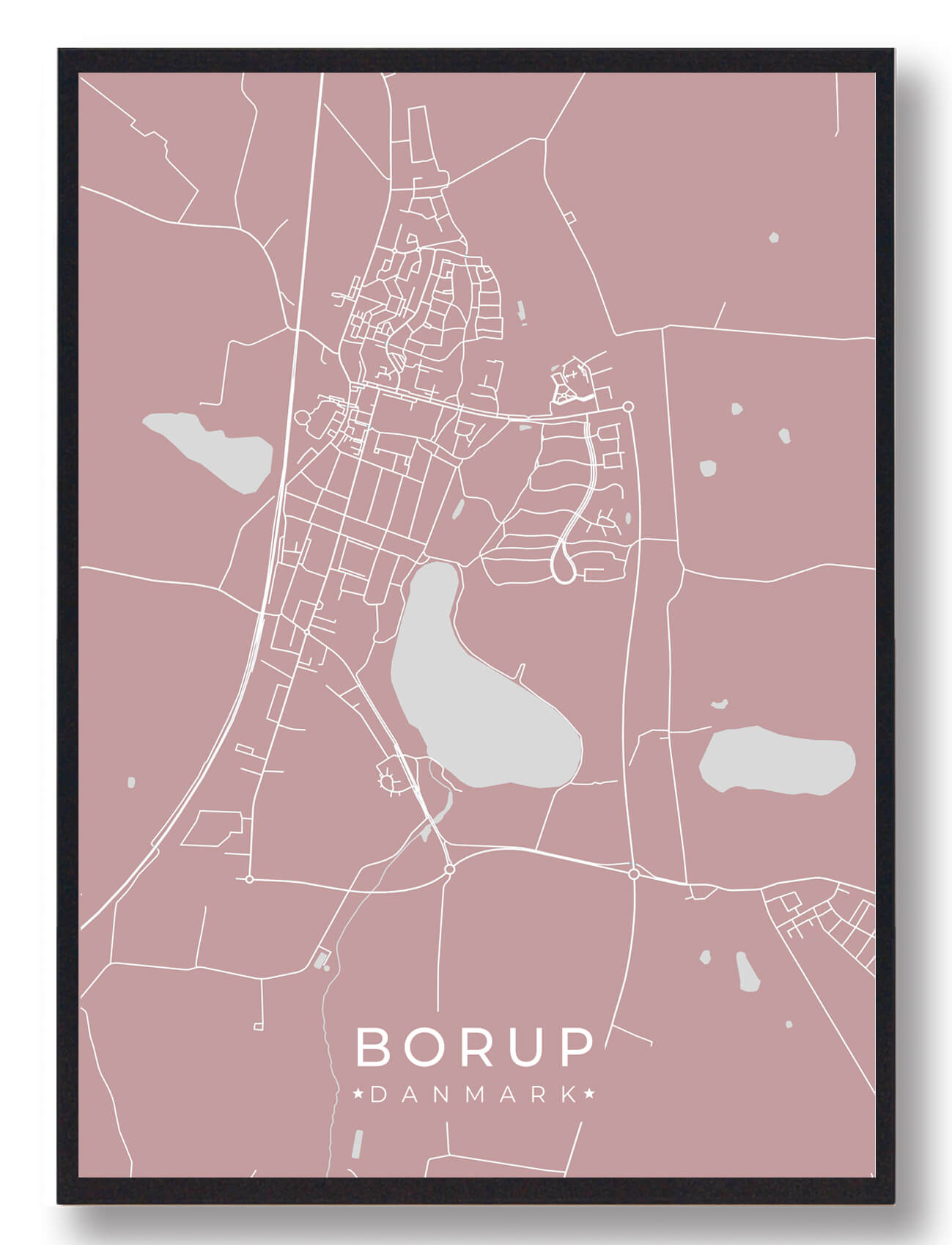 Borup Plakat Rosa  Størrelse:   15x21cm  A5