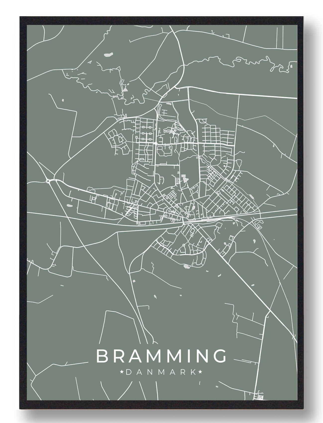 Bramming Plakat Grøn  Størrelse:   15x21cm  A5