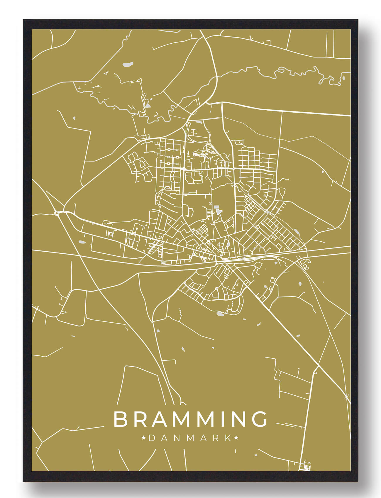 Bramming Plakat Gul  Størrelse:   15x21cm  A5