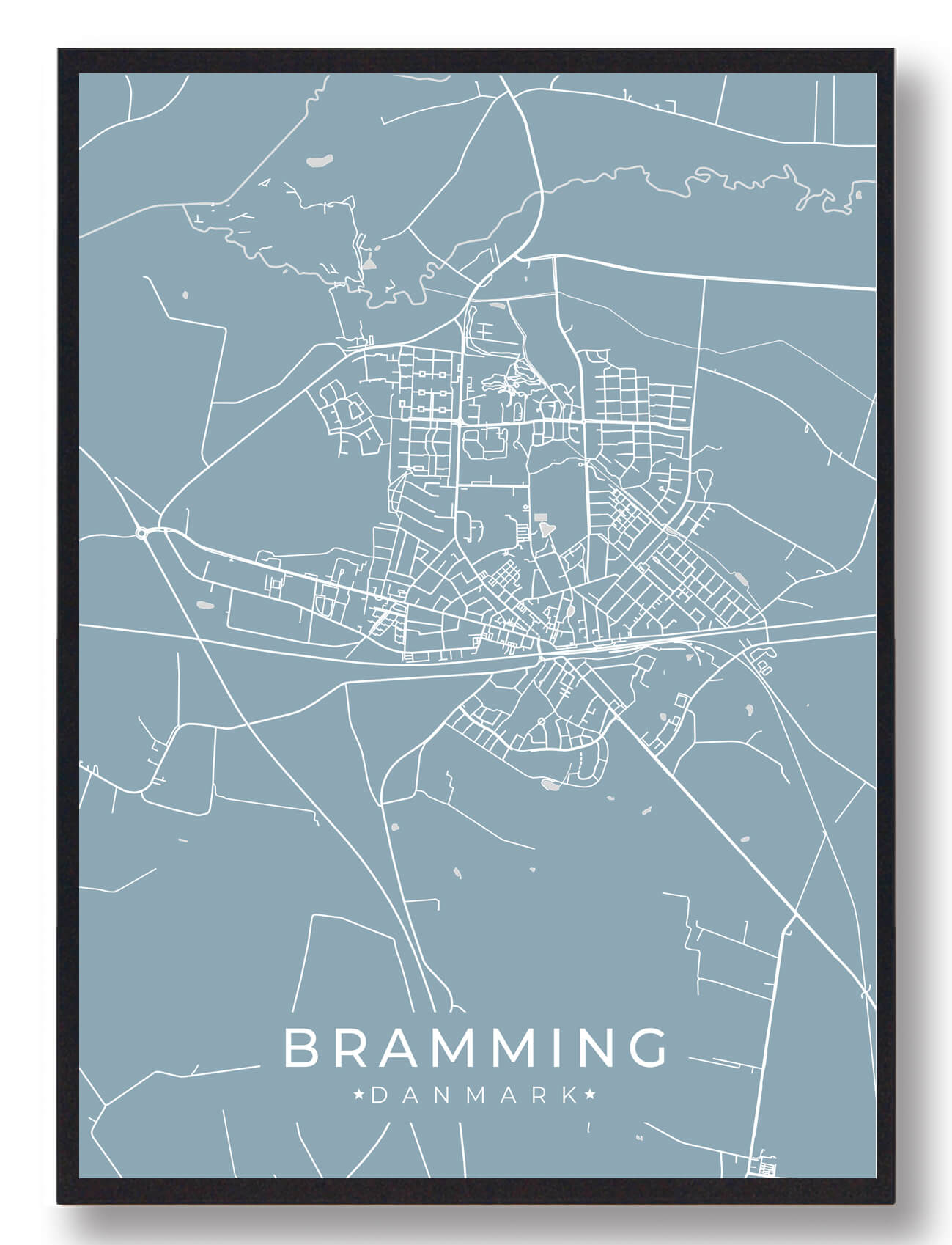 Bramming Plakat Lyseblå  Størrelse:   15x21cm  A5