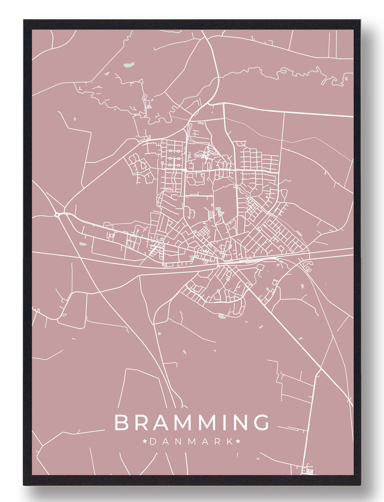 Bramming Plakat Rosa  Størrelse:   15x21cm  A5