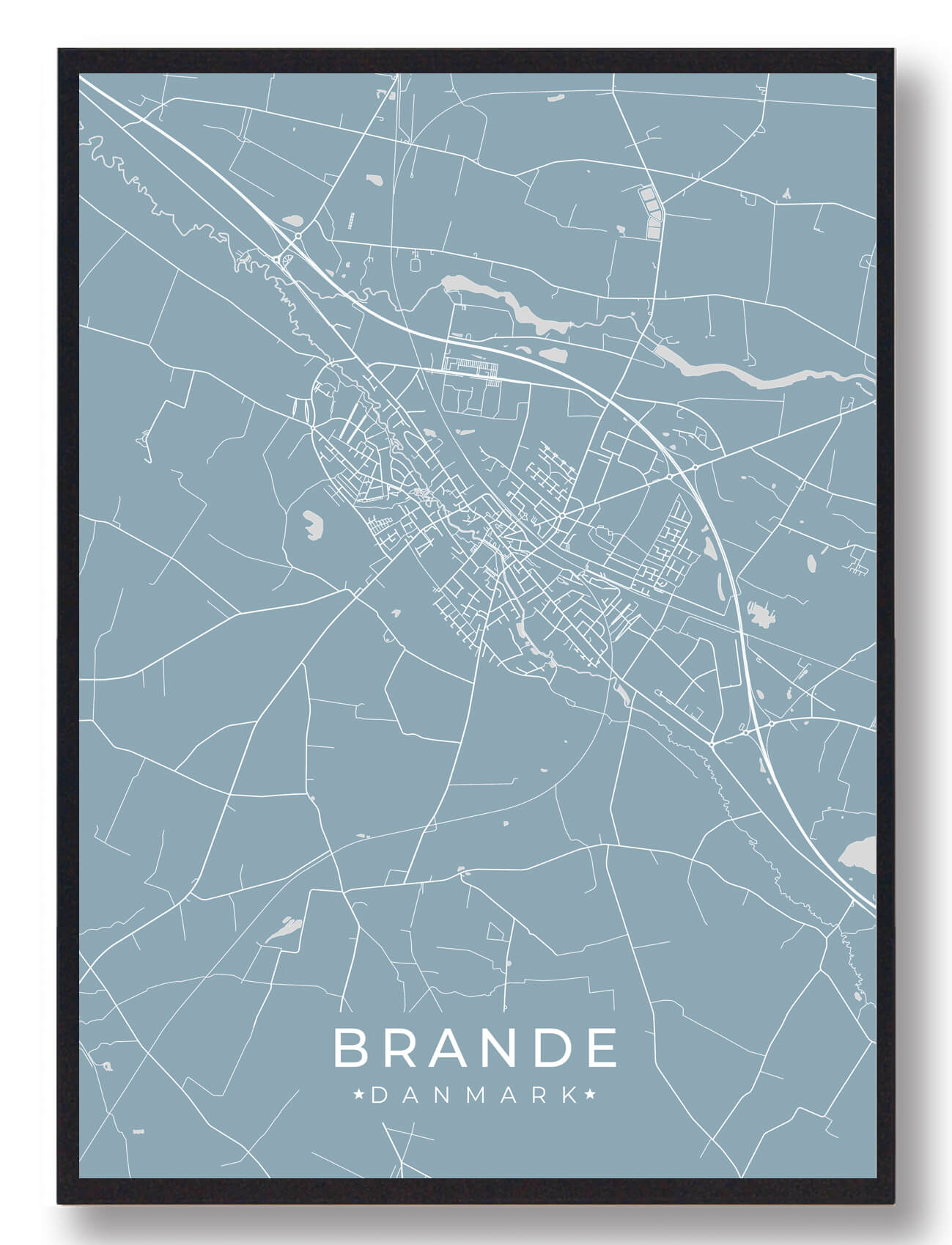 Brande Plakat Lyseblå  Størrelse:   15x21cm  A5