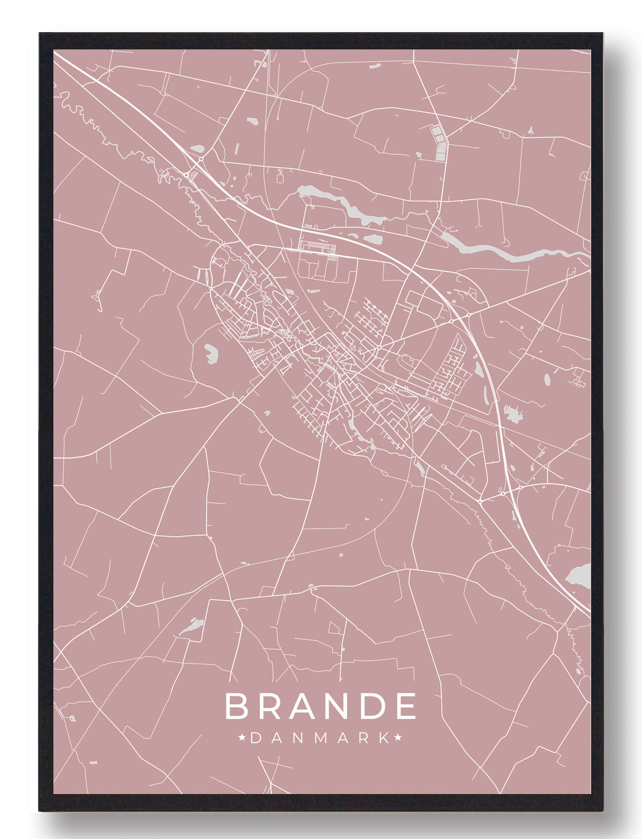 Brande Plakat Rosa  Størrelse:   15x21cm  A5