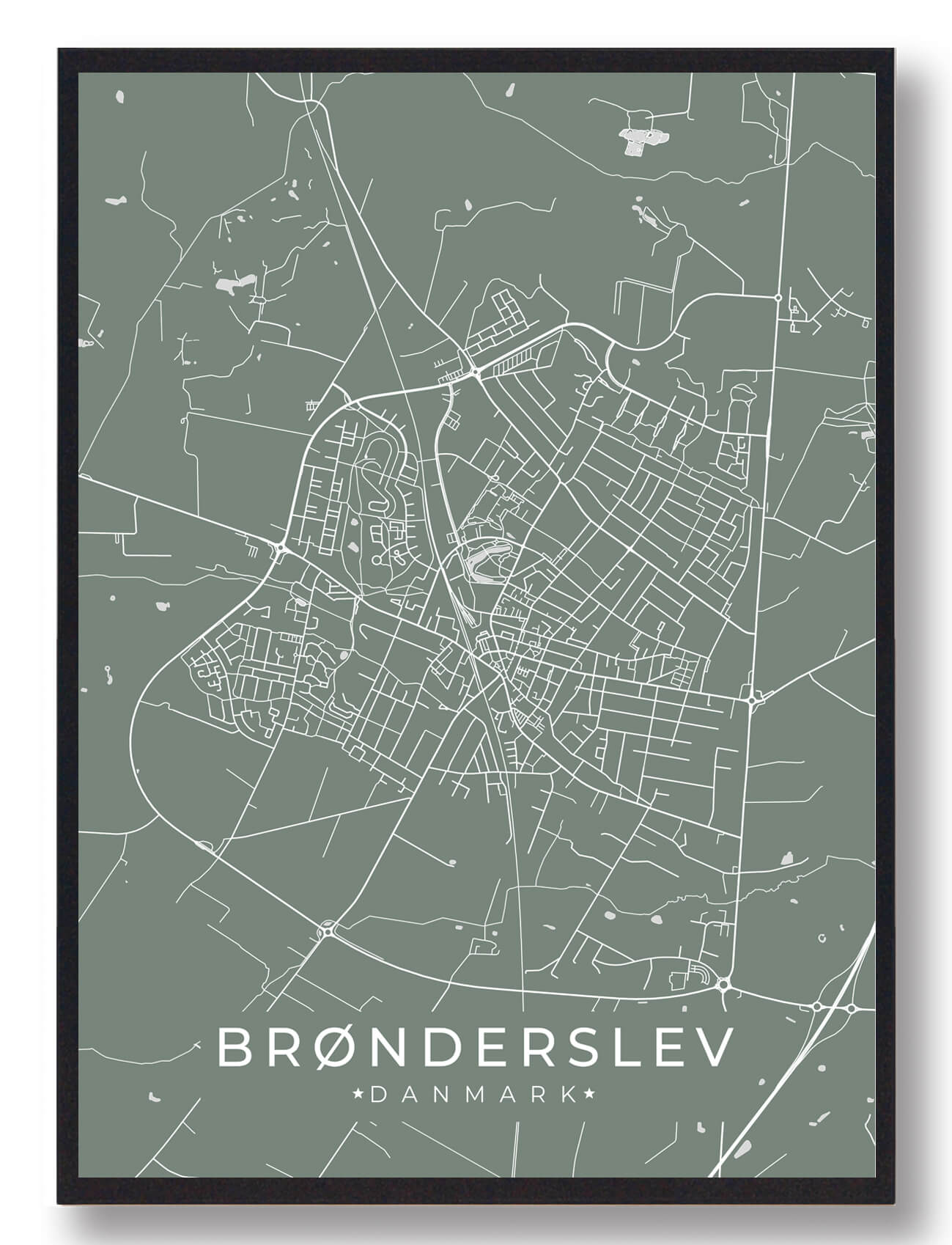 Brønderslev Plakat Grøn  Størrelse:   15x21cm  A5