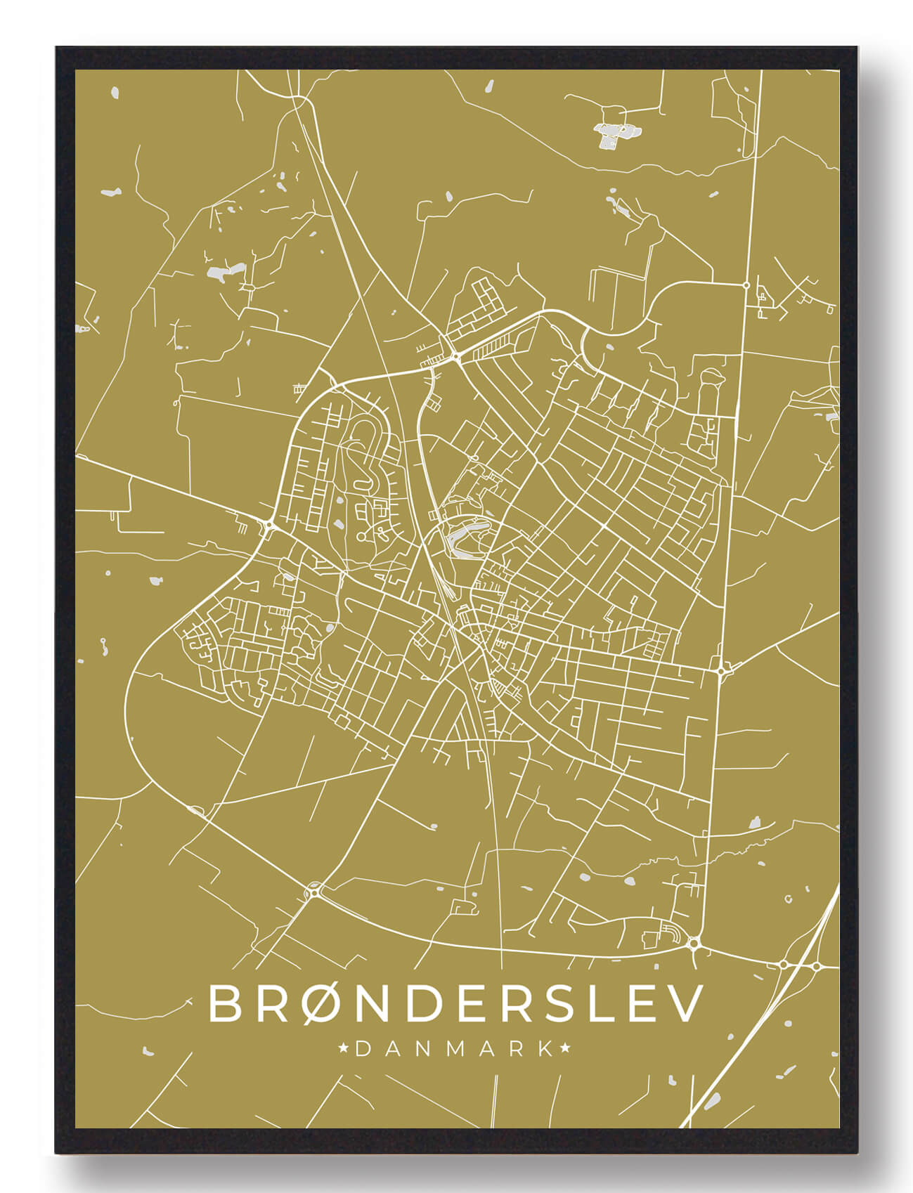 Brønderslev Plakat Gul  Størrelse:   15x21cm  A5
