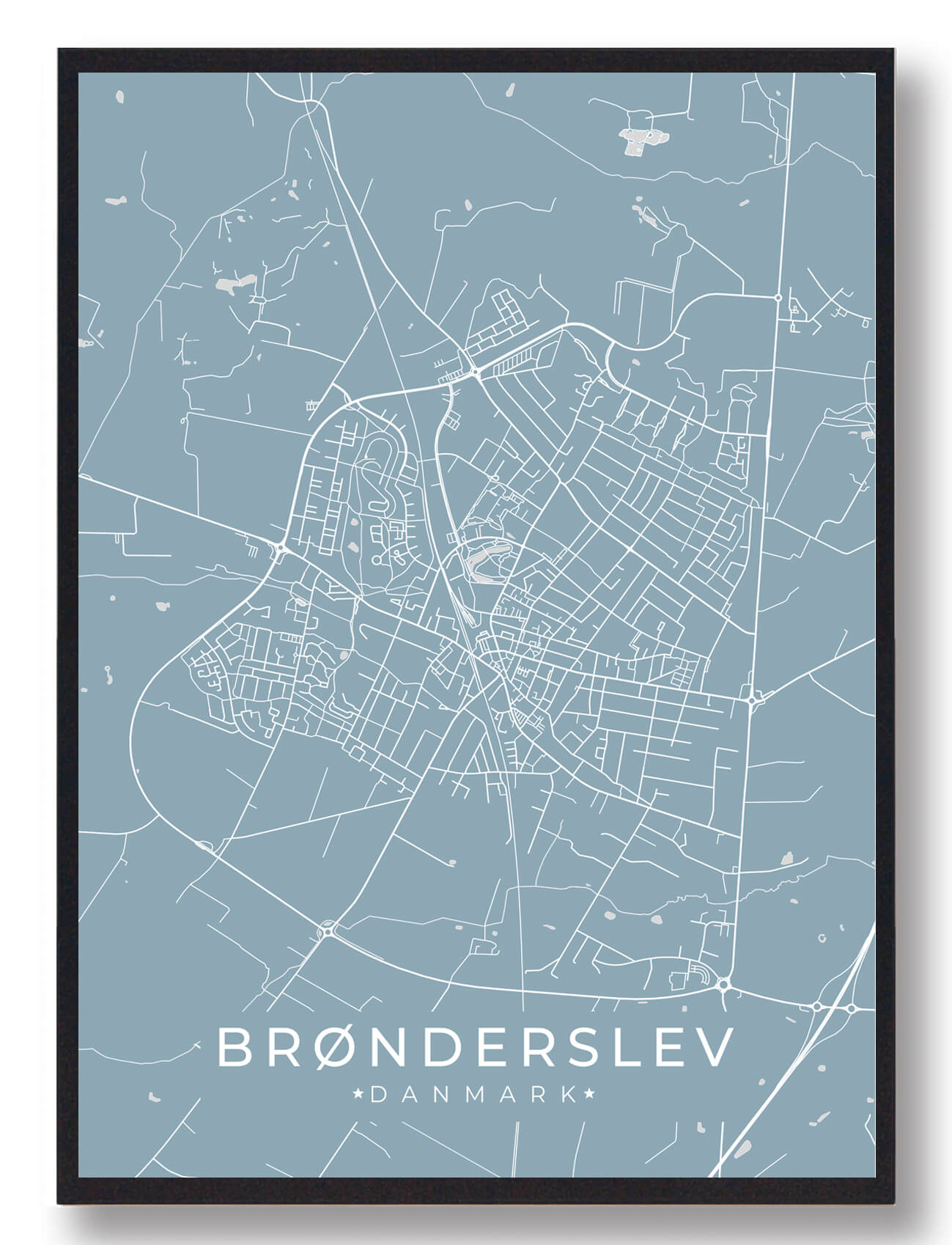 Brønderslev Plakat Lyseblå  Størrelse:   15x21cm  A5