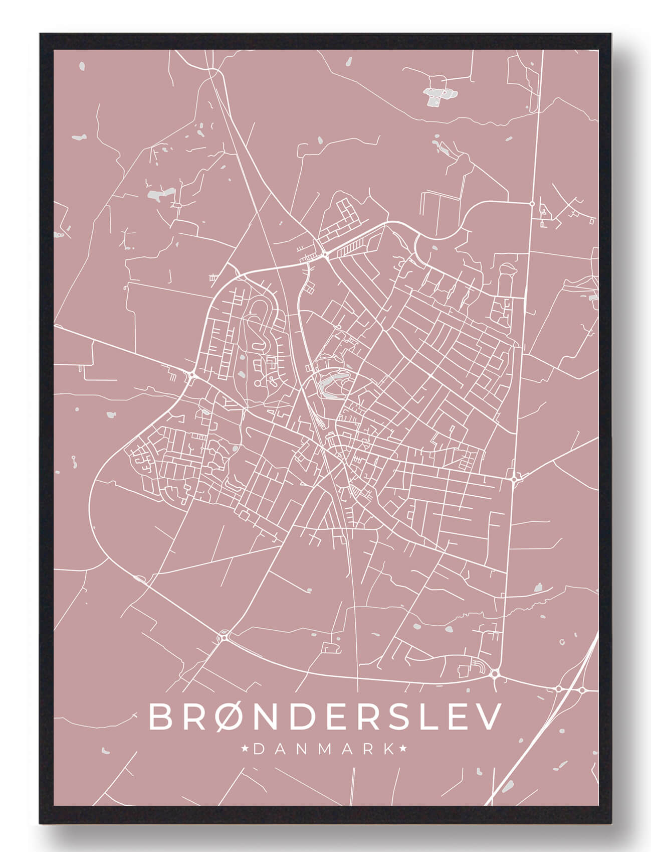Brønderslev Plakat Rosa  Størrelse:   15x21cm  A5
