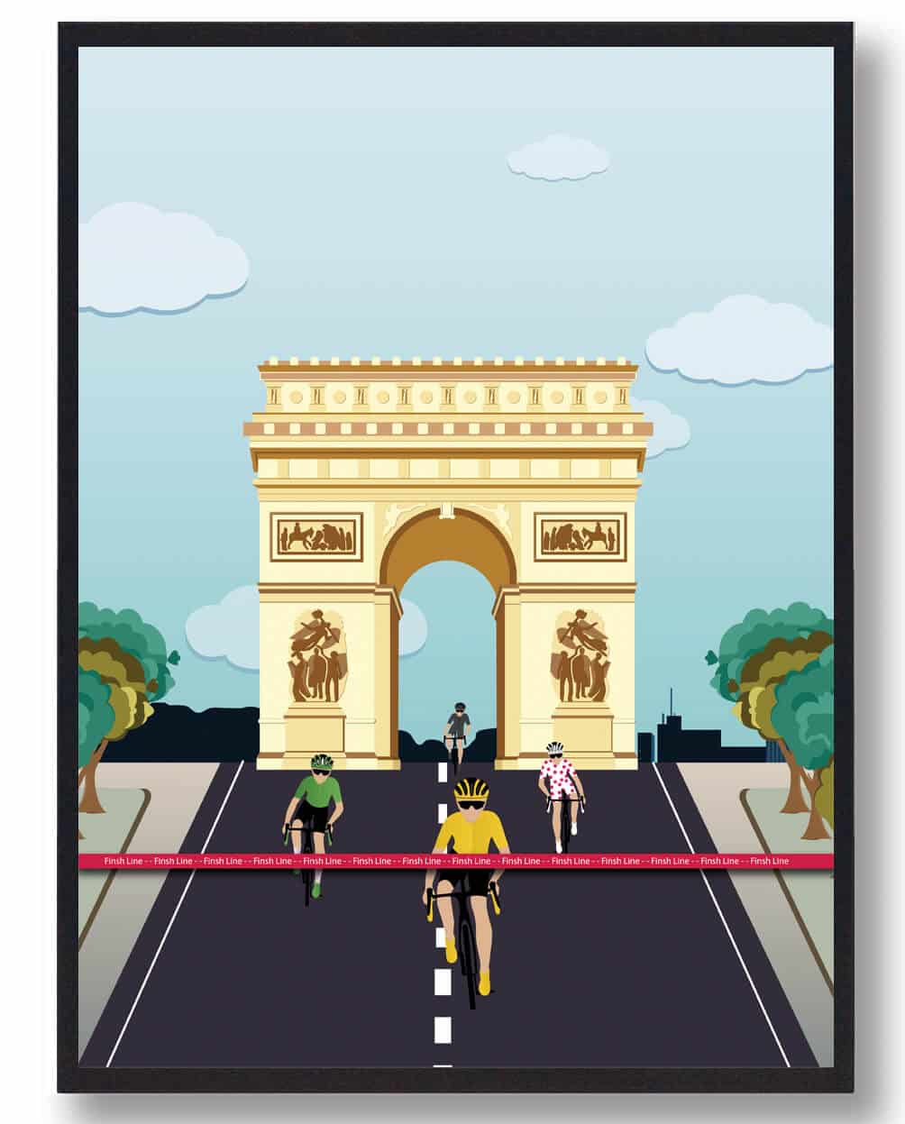 Champs-élysées Cykelplakat  Størrelse:   15x21cm  A5