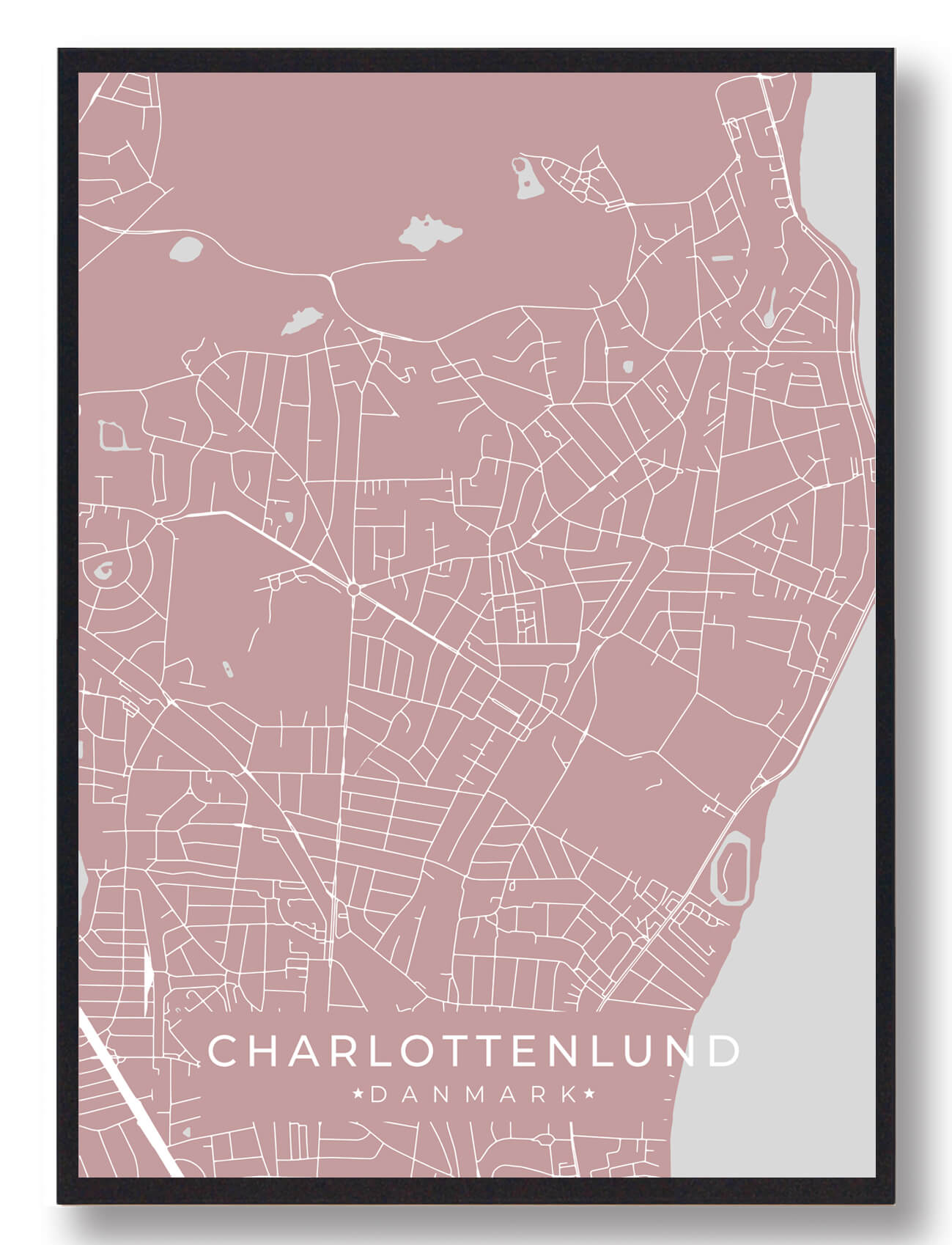 Charlottenlund Plakat Rose  Størrelse:   15x21cm  A5