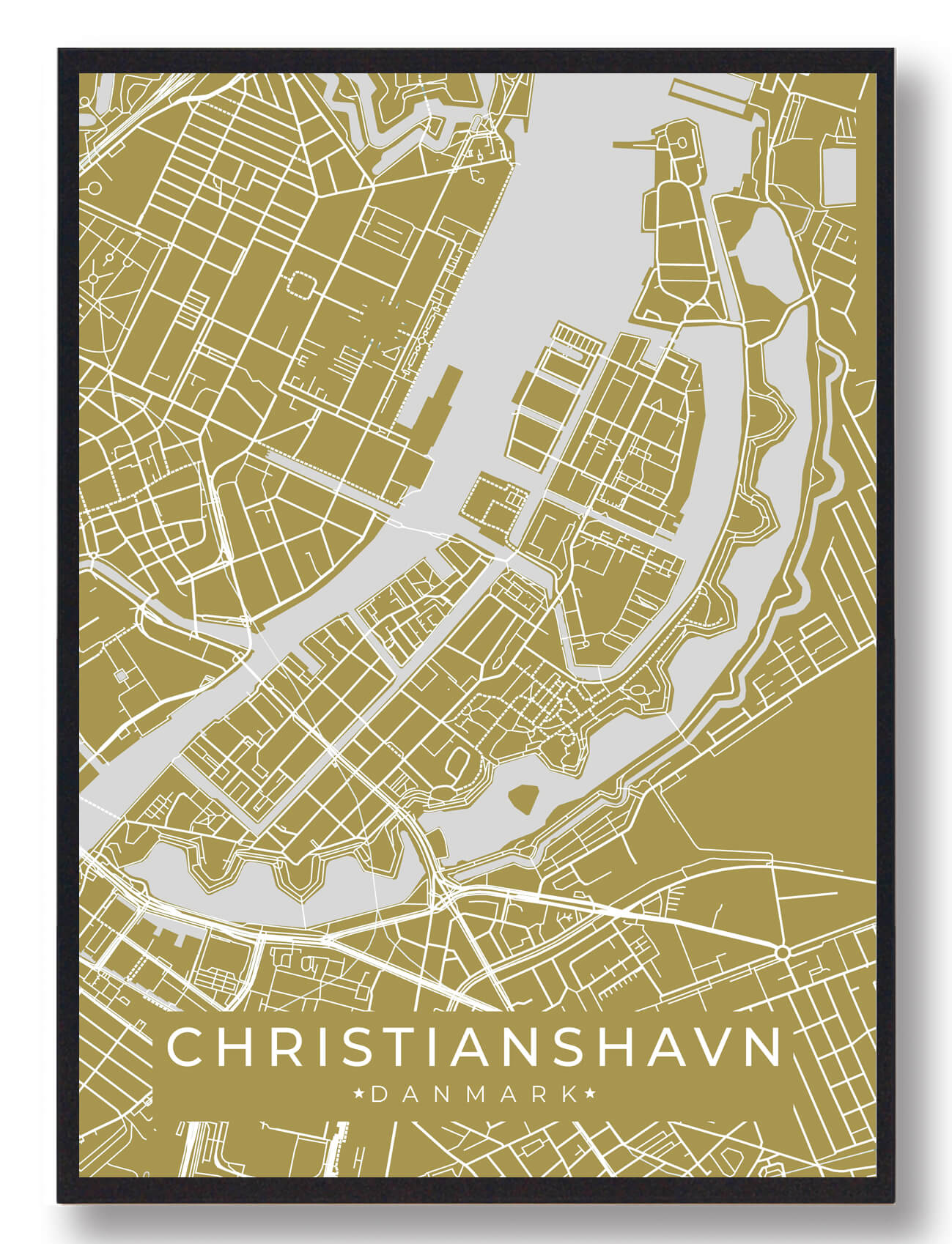 Christianshavn Byplakat Gul  Størrelse:   15x21cm  A5
