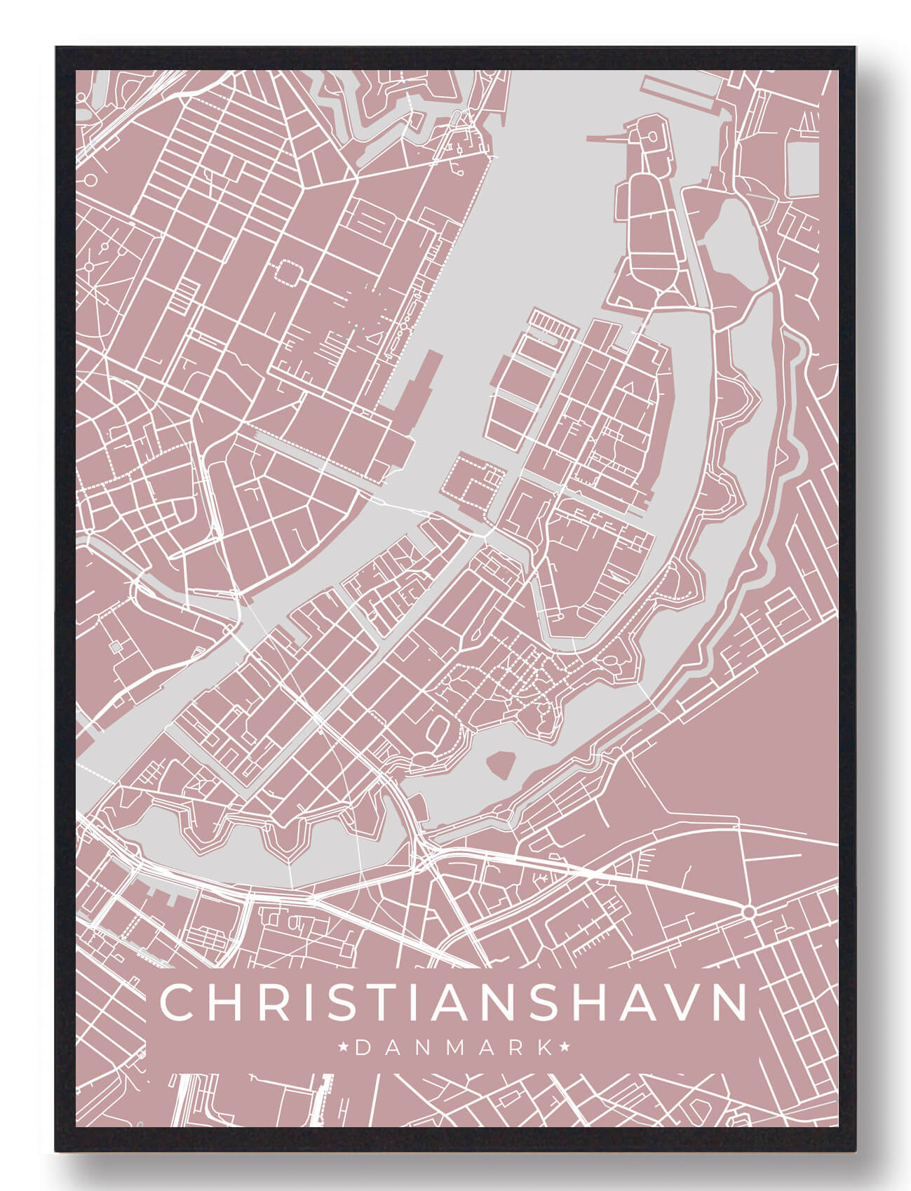 Christianshavn Byplakat Rosa  Størrelse:   15x21cm  A5