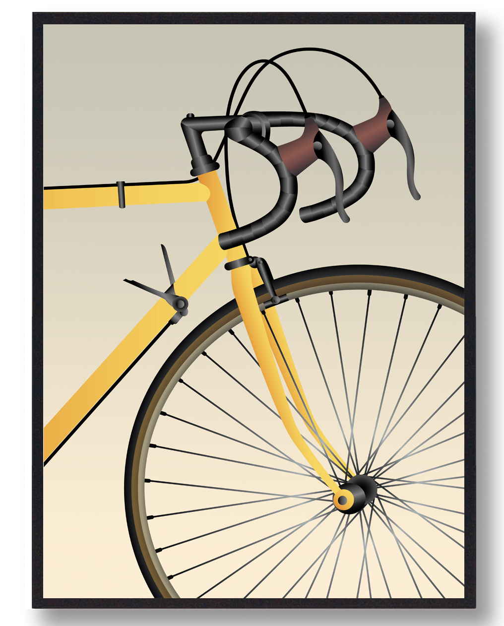 Cykelforhjul  Cykelplakat  Størrelse:   15x21cm  A5