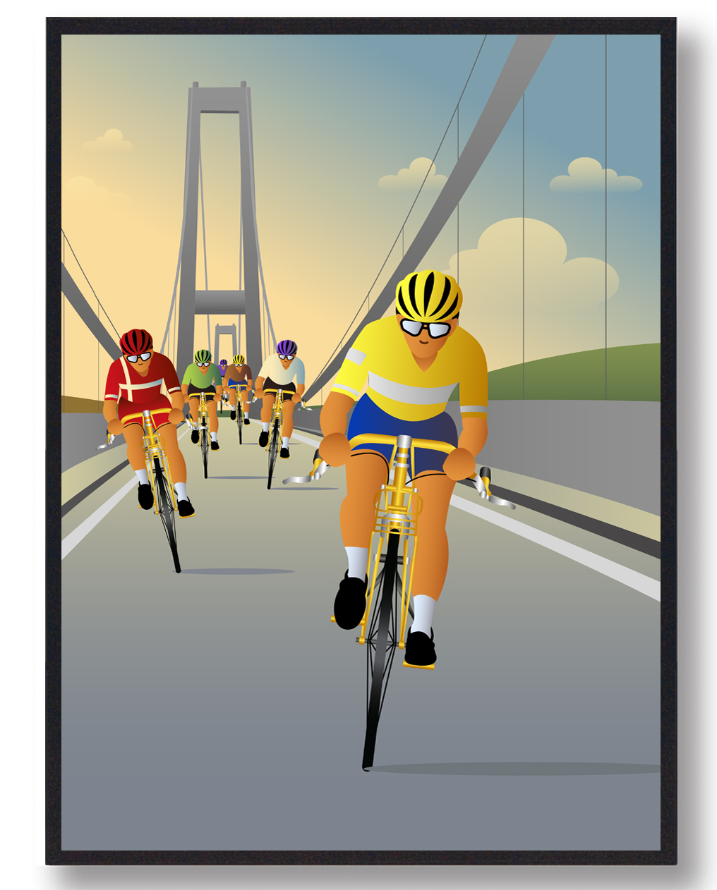 Cykelplakat Storbæltsbroen  Størrelse:   15x21cm  A5