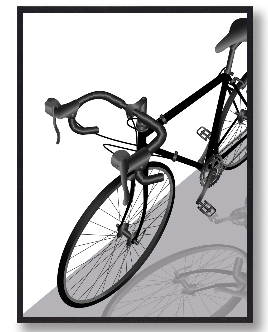 Cykler   Tværs Plakat  Sort   Størrelse:   15x21cm  A5
