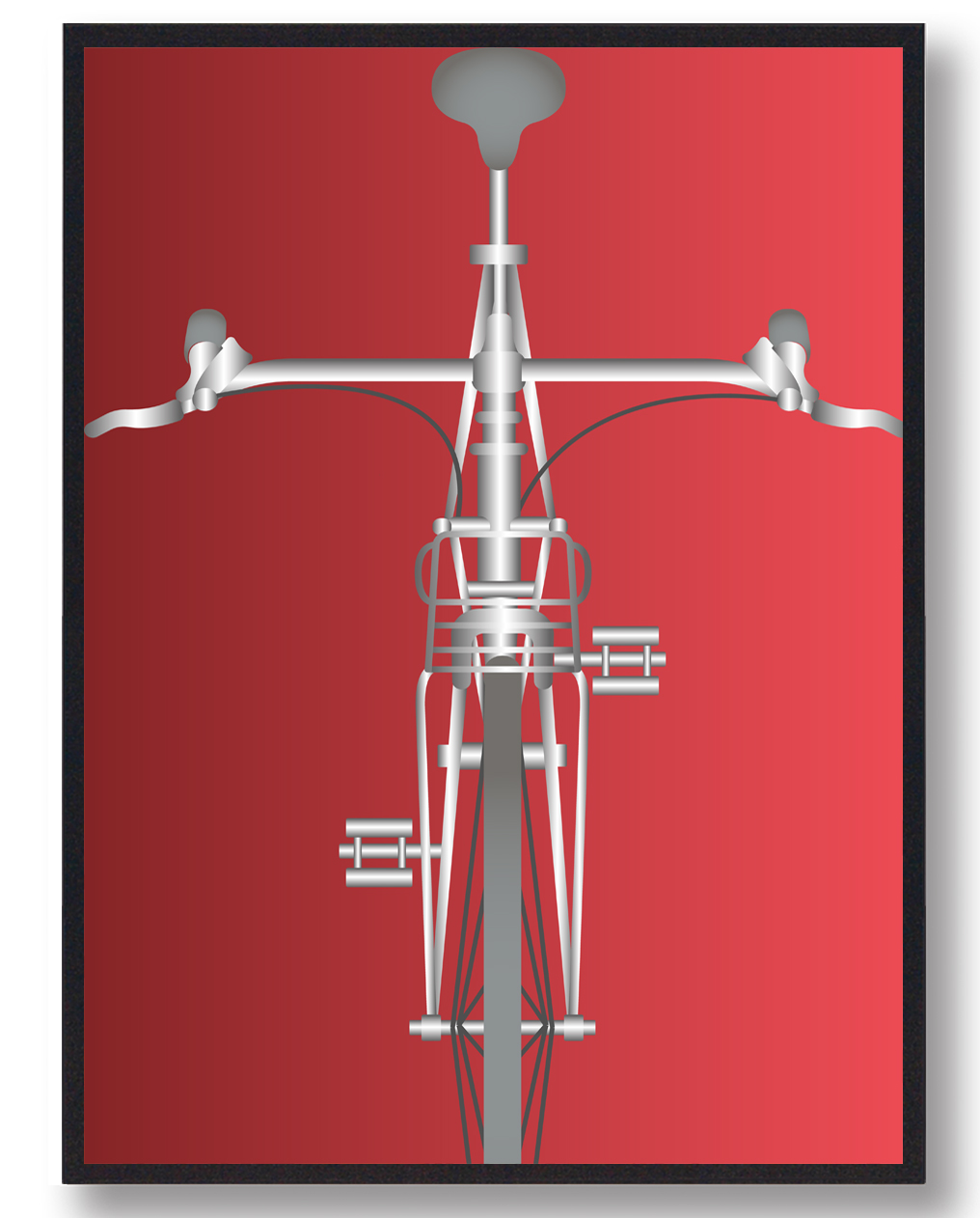 Dannebrogsflag Cykel  Cykelplakat  Størrelse:   15x21cm  A5