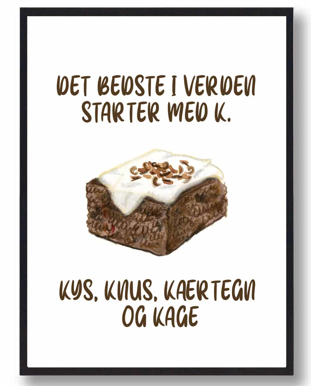 Det Bedste   Verden  Kageplakat  Hvid   Størrelse:   15x21cm  A5