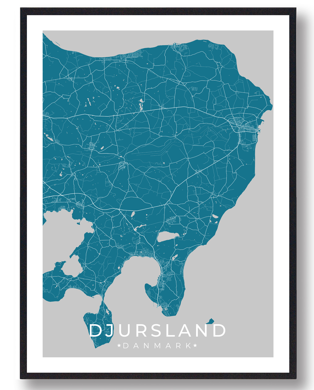 Djursland Blå Plakat  Størrelse:   15x21cm  A5
